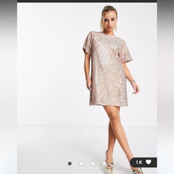 Holiday dress sequin shift dress - Picture 5 of 6